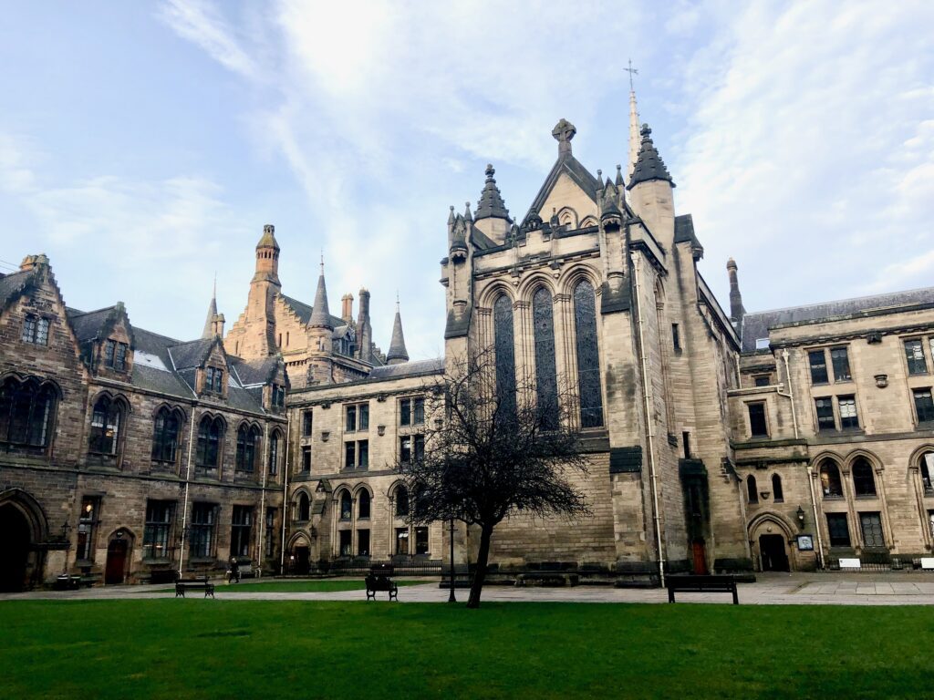 West Quadrangle at the University of Glasgow in Glasgow, Scotland